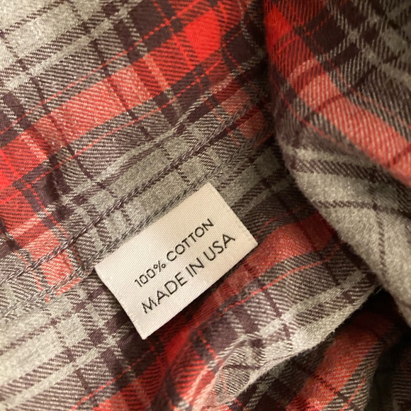 Gustin Mens Button Down Plaid Flannel Large Long Sleeve Cotton Made in USA Read - Picture 4 of 9